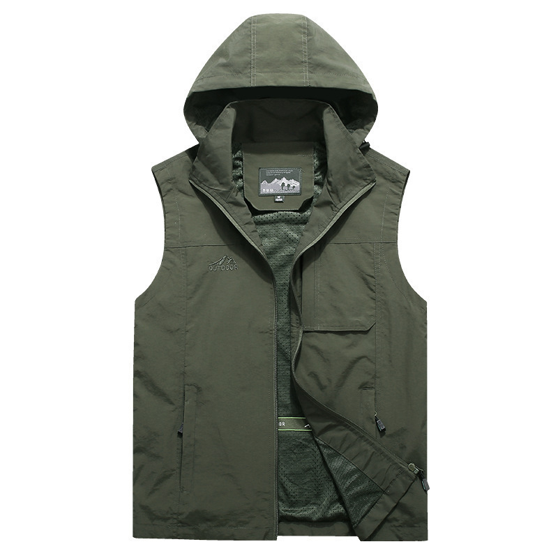 Photography Vest - Mężczyźni Outdoor z kapturem odpinane kamizelki